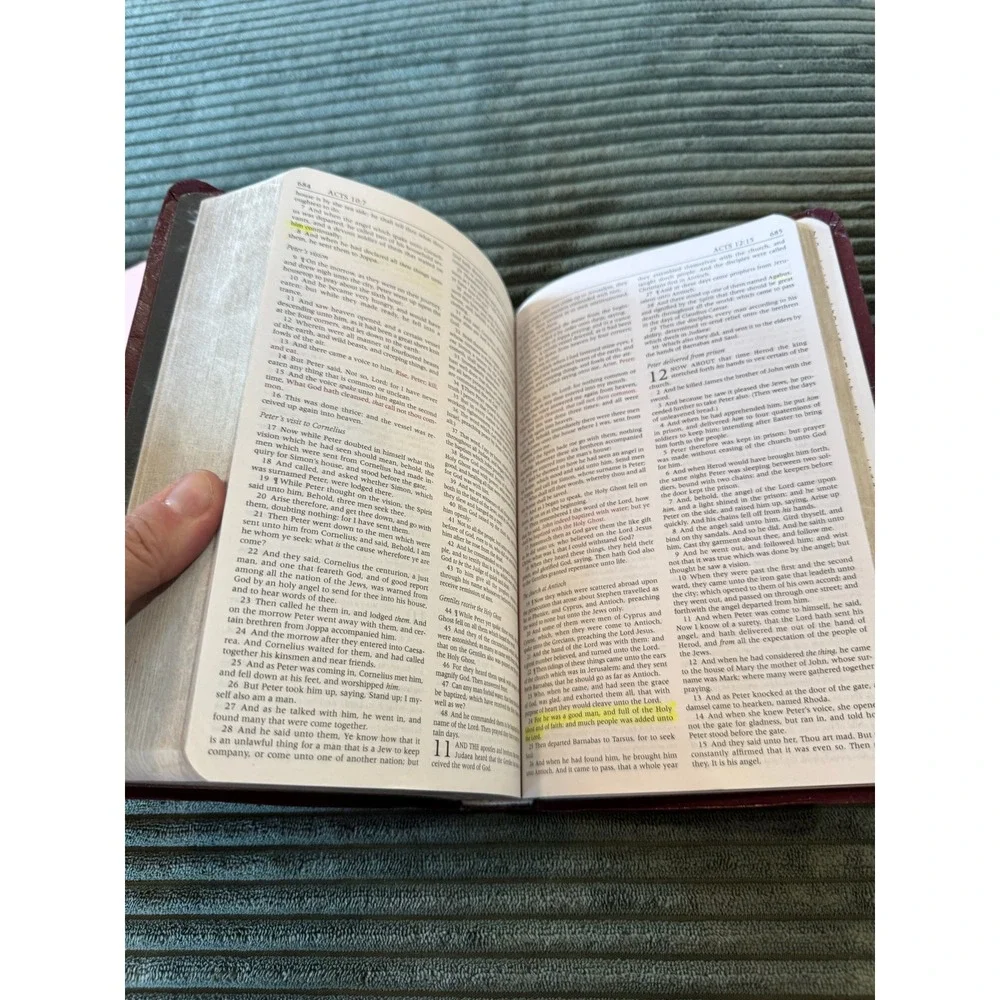 Two Holy Bible KJV Red Letter Edition Set Pink Burgundy‎